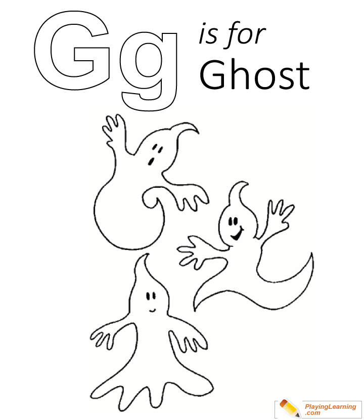 G is for ghost coloring page free g is for ghost coloring page