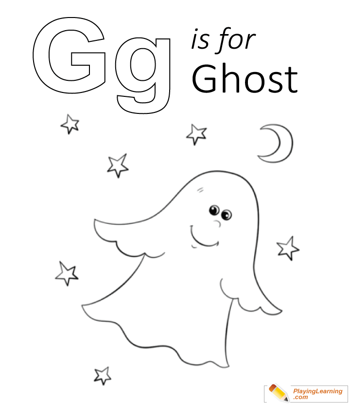 G is for ghost coloring page free g is for ghost coloring page