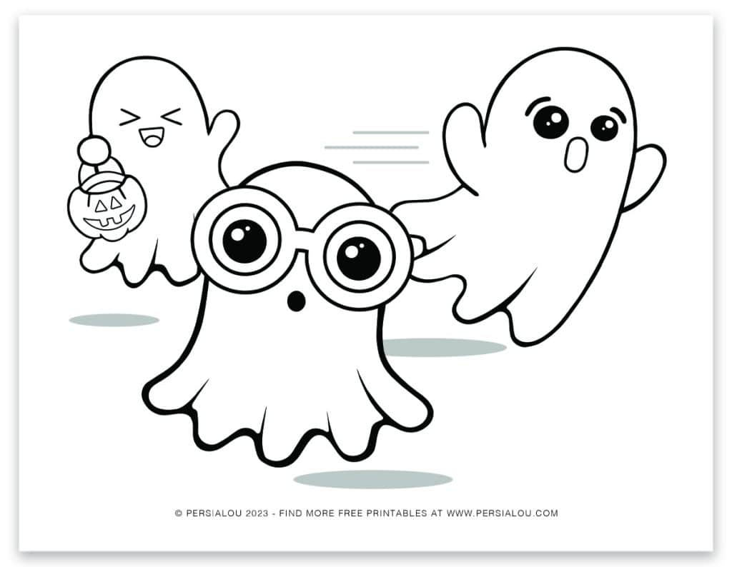 Free cute ghost coloring pages