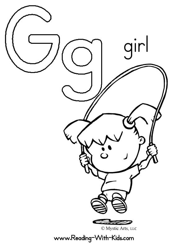 Girl g color sheet alphabet coloring pages alphabet coloring abc coloring pages