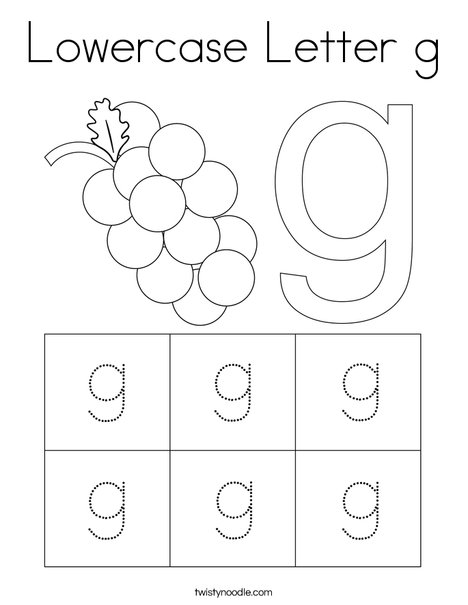 Lowercase letter g coloring page