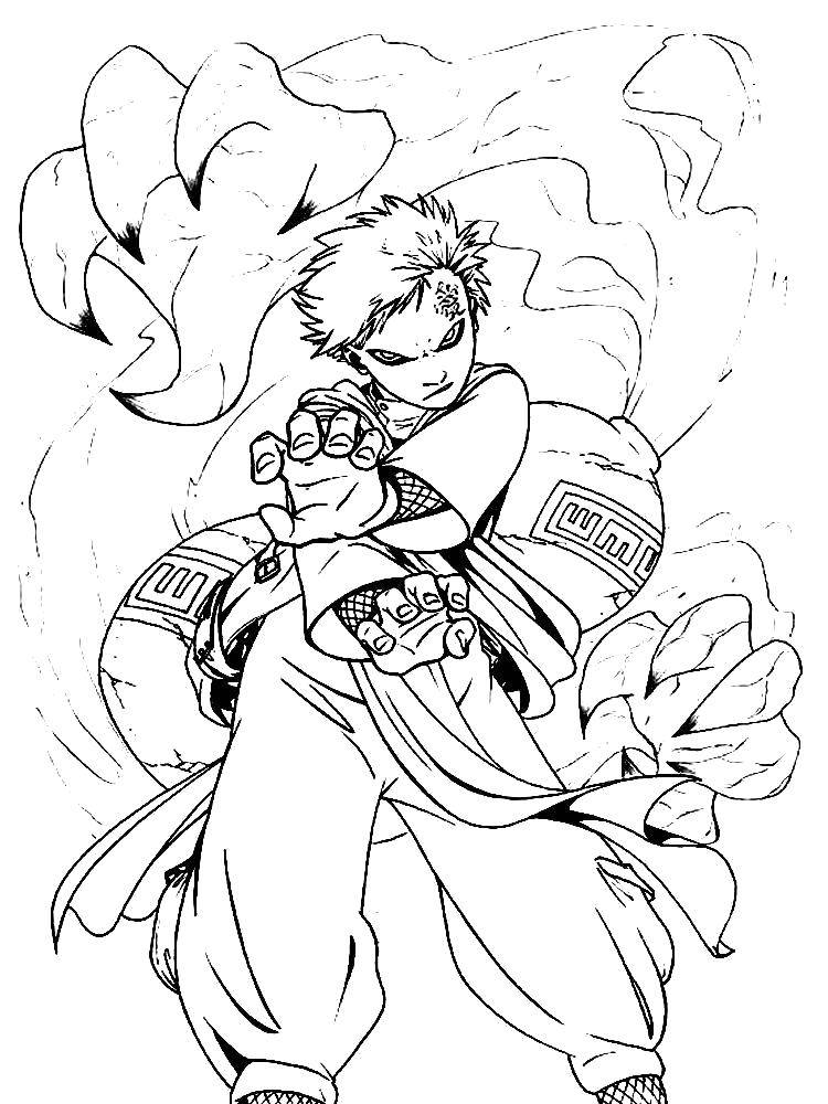 Online coloring pages coloring page gaara nato download print coloring page