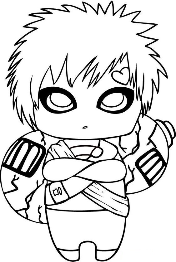 Gaara chibi coloring page