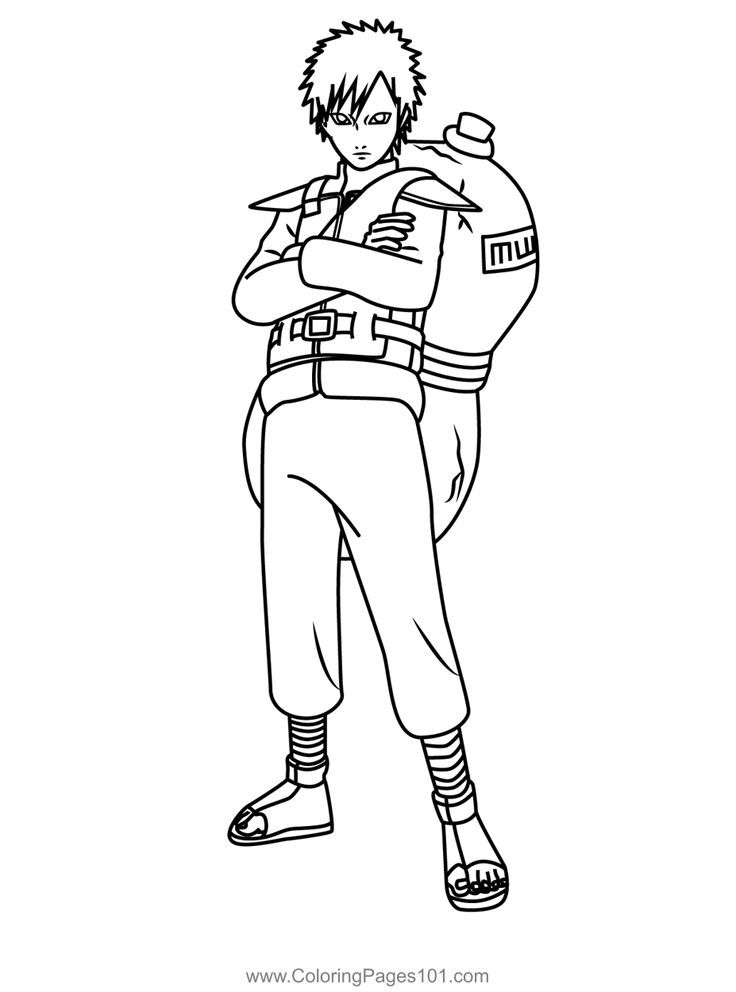 Gaara naruto coloring page gaara naruto coloring pages