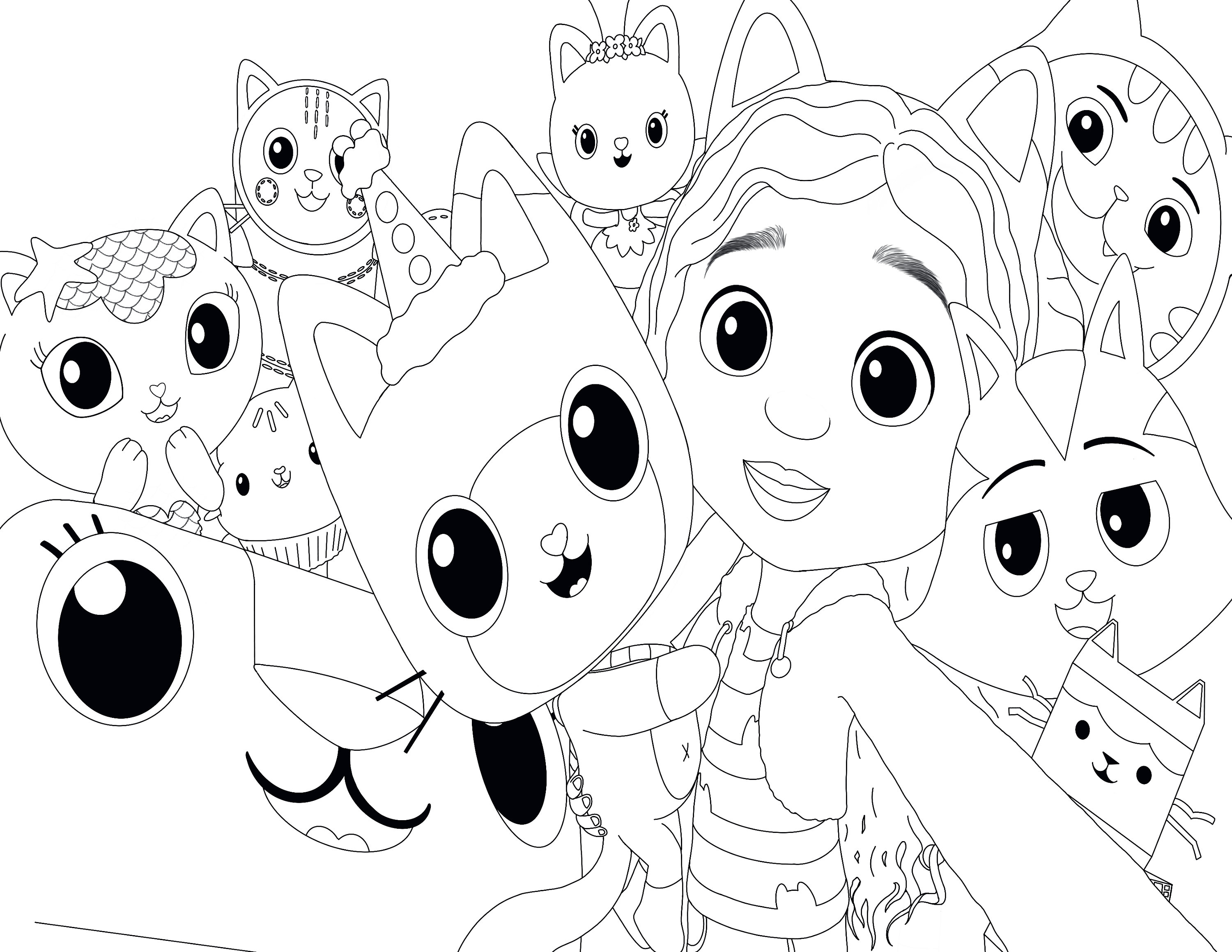 Gabbys doll house digital coloring page download