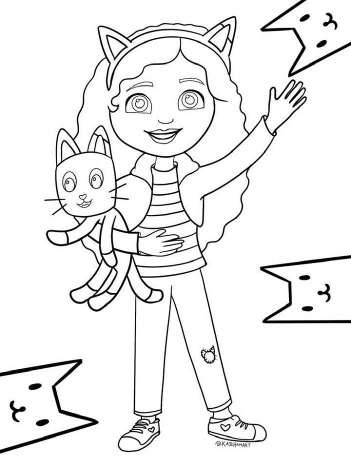 Gabbys dollhouse printable coloring activity sheets