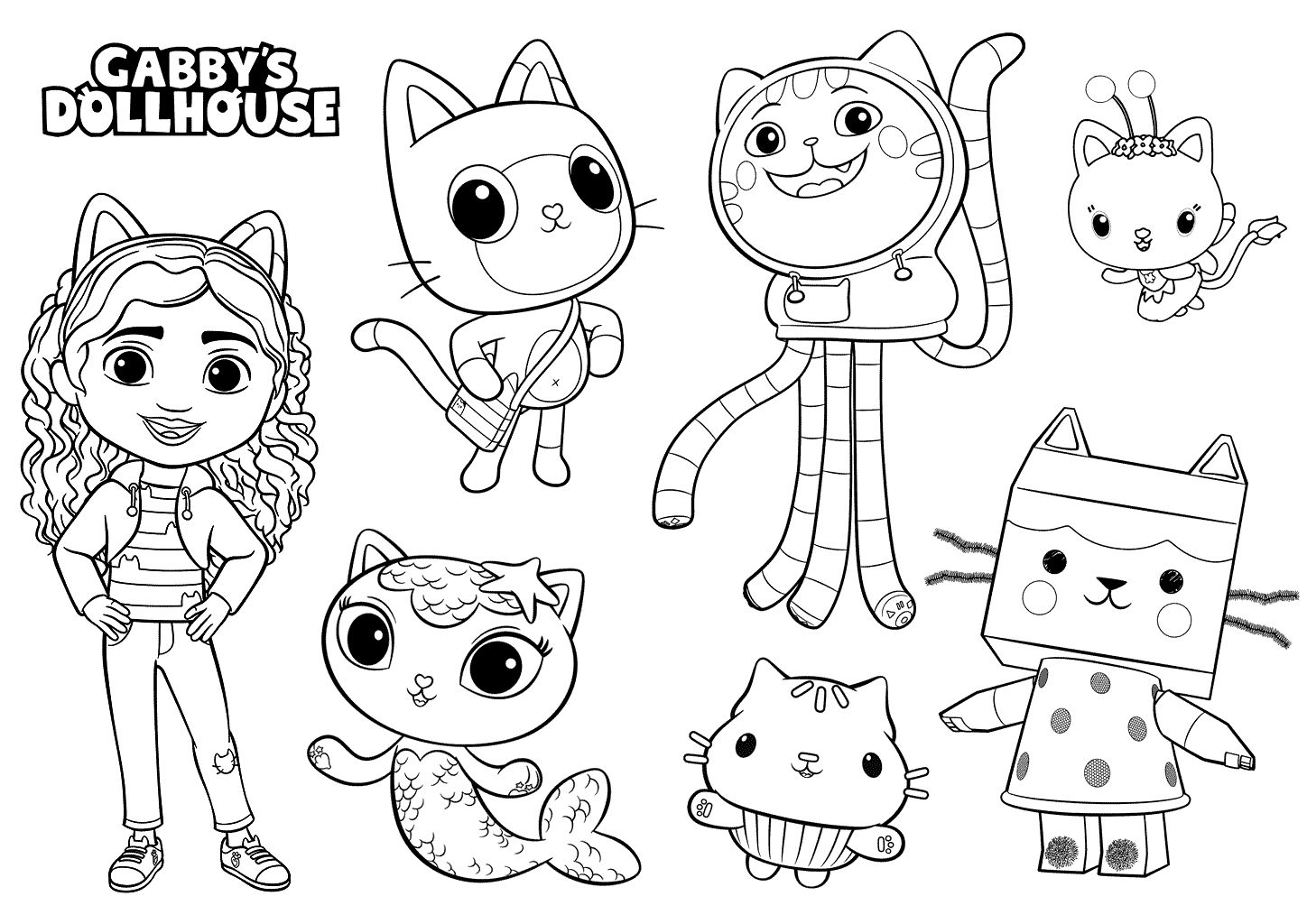 Gabbys dollhouse coloring pages printable for free download