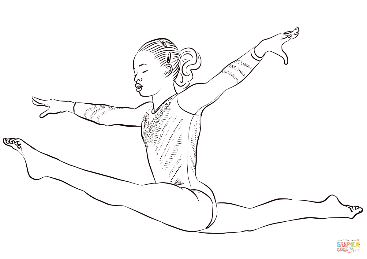 Gabby douglas coloring page free printable coloring pages