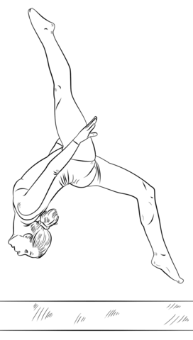 Gymnast on a beam coloring page free printable coloring pages