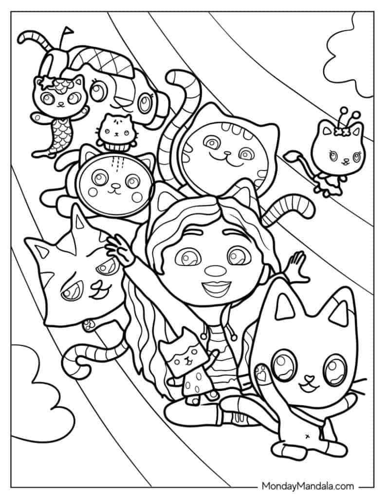 Gabbys dollhouse coloring pages free pdf printables