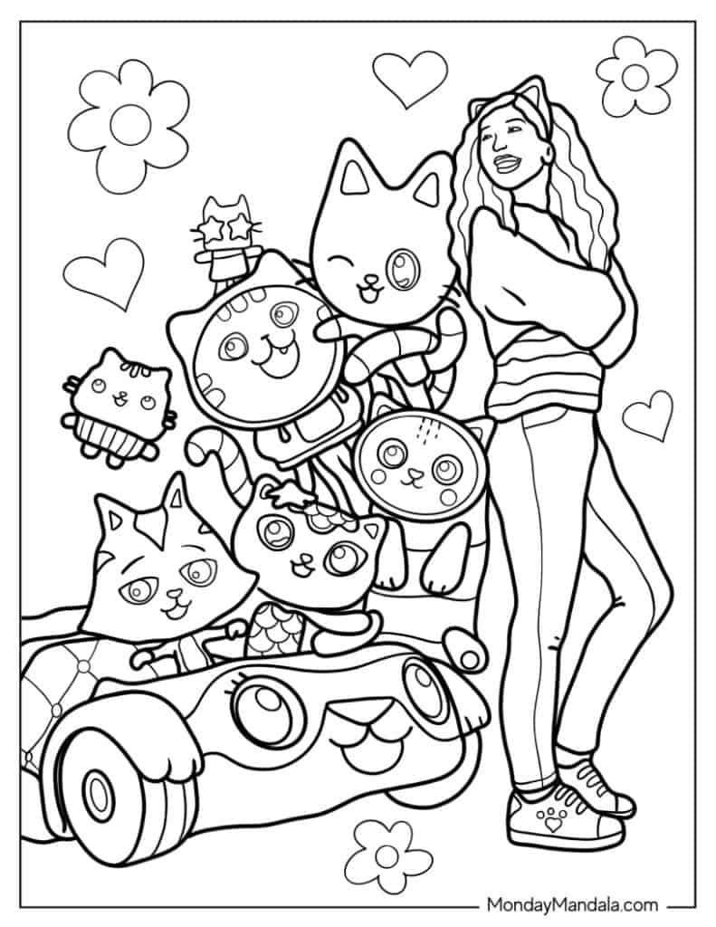 Gabbys dollhouse coloring pages free pdf printables