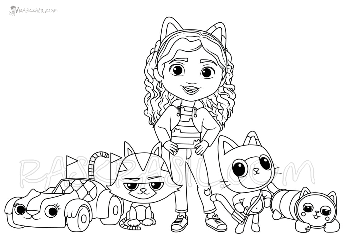 Gabbys dollhouse coloring pages printable for free download