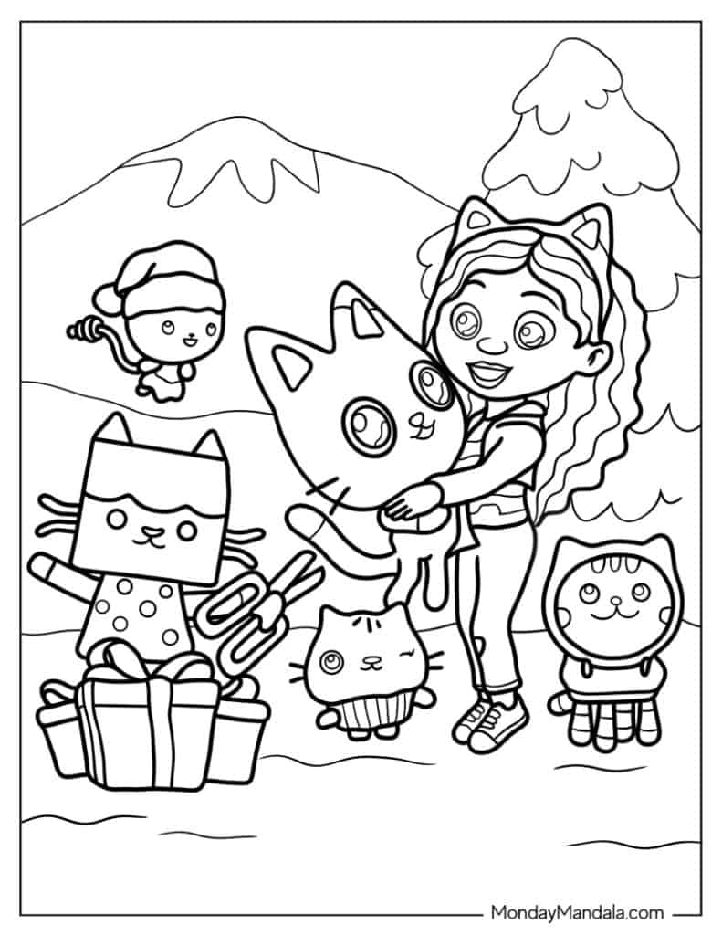 Gabbys dollhouse coloring pages free pdf printables