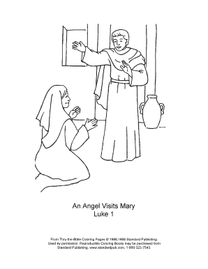 Angel visits mary coloring page form