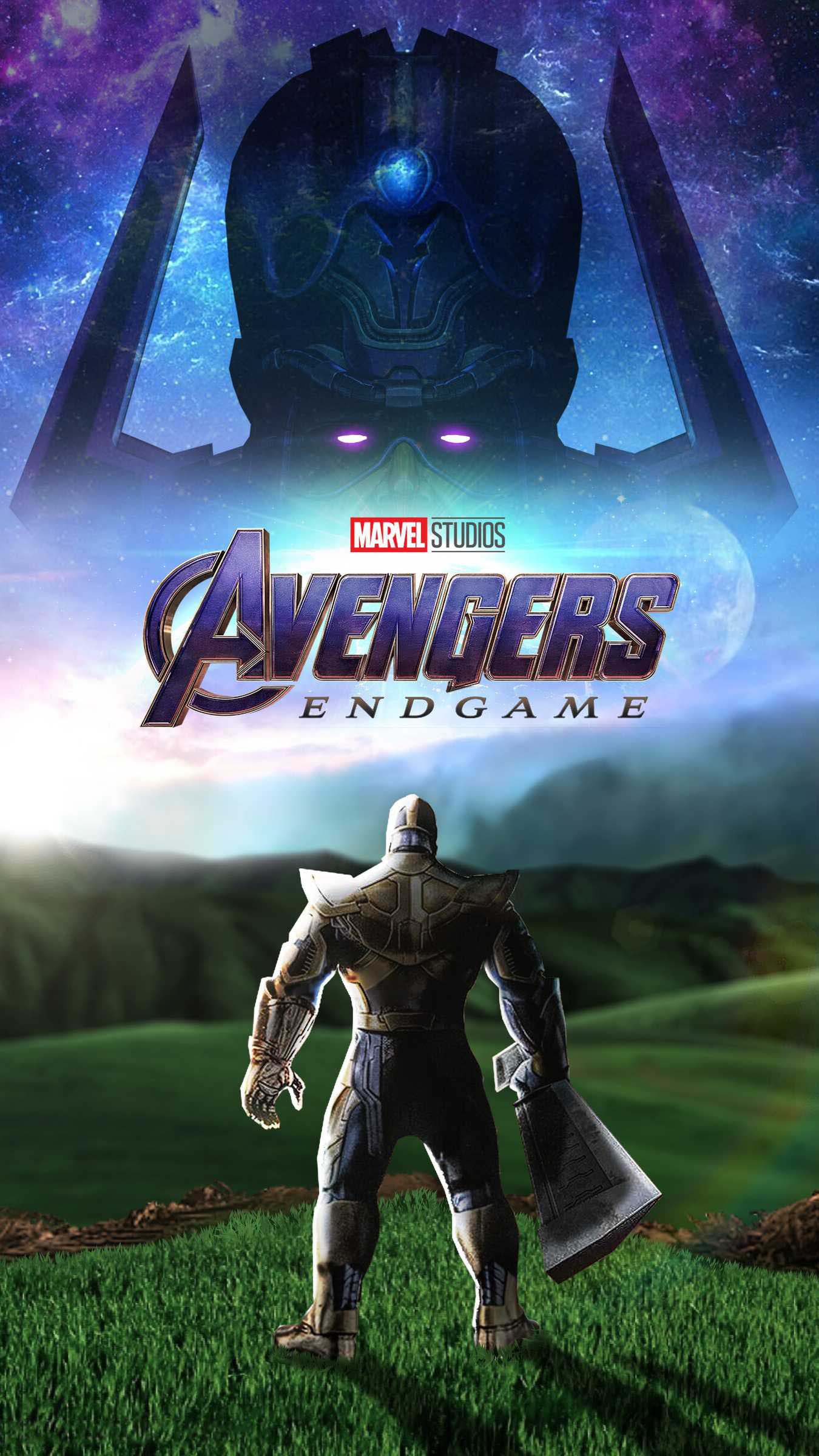 Avengers endgame thanos vs galactus iphone wallpaper