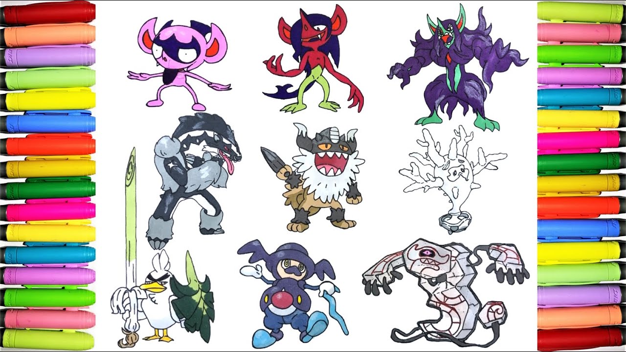 Pokemon coloring galar pokedex to