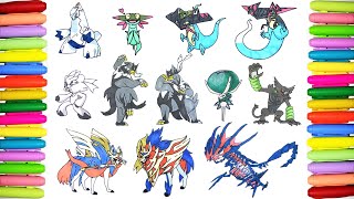 Pokemon coloring galar pokedex to