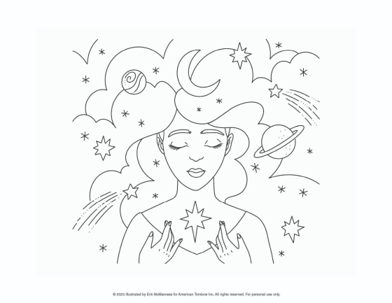 Galaxy artwork coloring worksheet