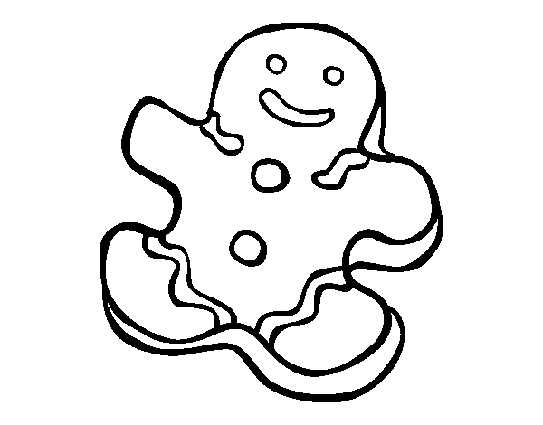 Dibujo de galleta muãeco de jengibre para colorear