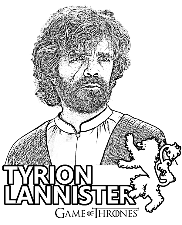 Tyrion lannister game of thrones coloring page to print