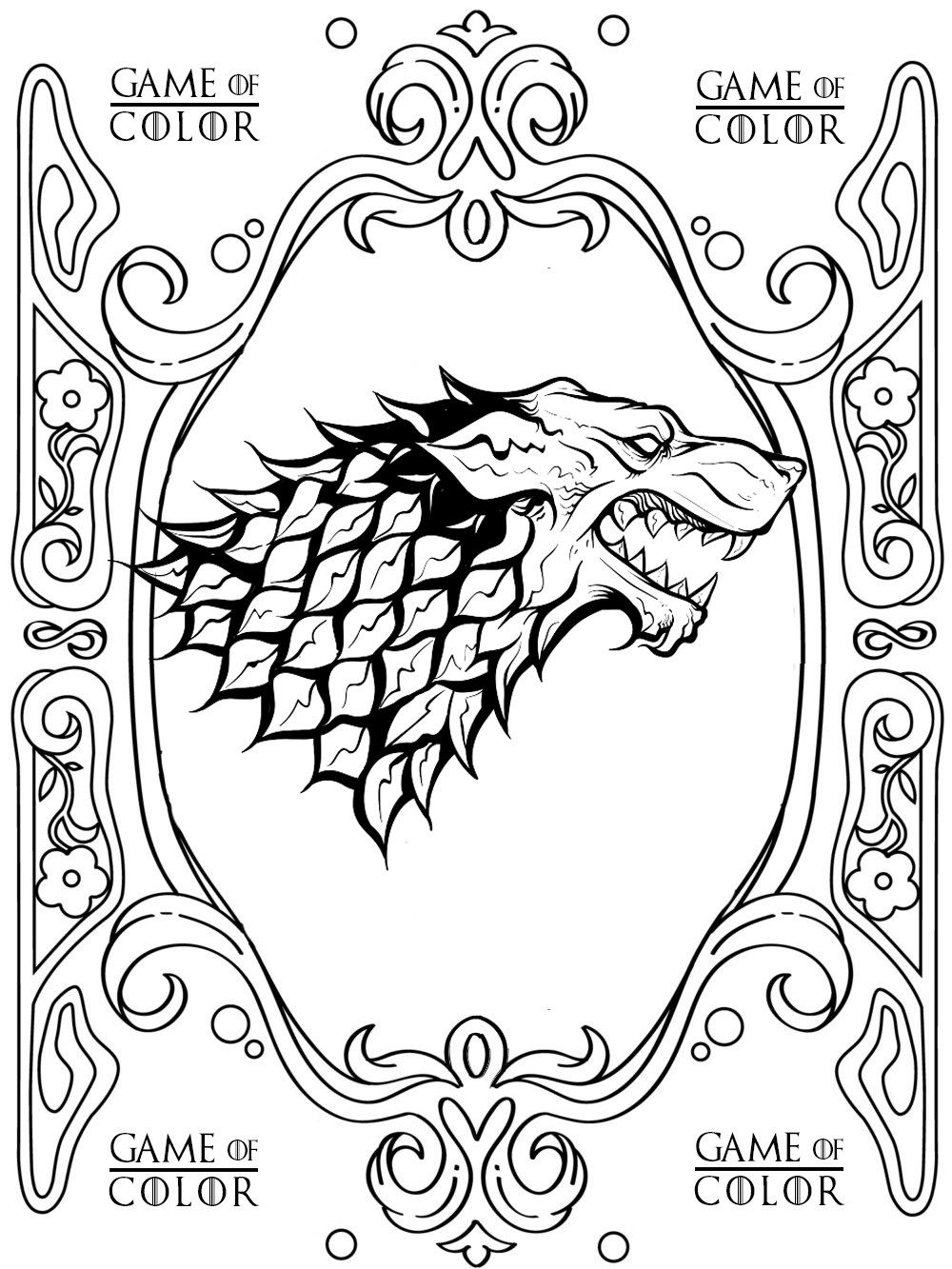 Free game of thrones coloring pages adult coloring book pages coloring pages printable coloring pages