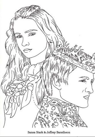 Game of thrones coloring page sansa and joffrey adult coloring pages coloring pages coloring pages to print