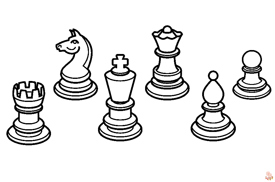 Printable chess coloring pages free for kids and adults