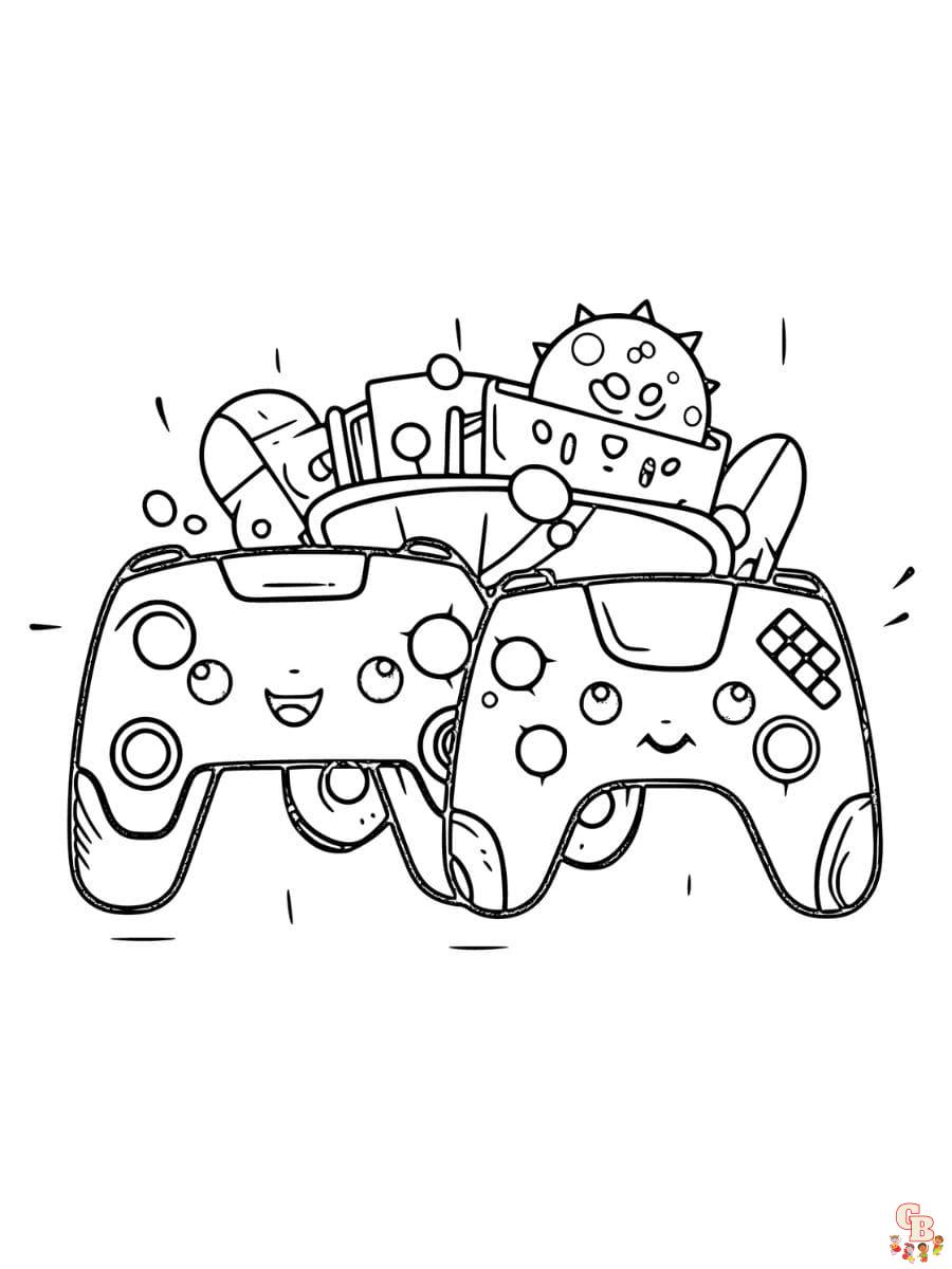 Printable gaming coloring pages free for kids and adults