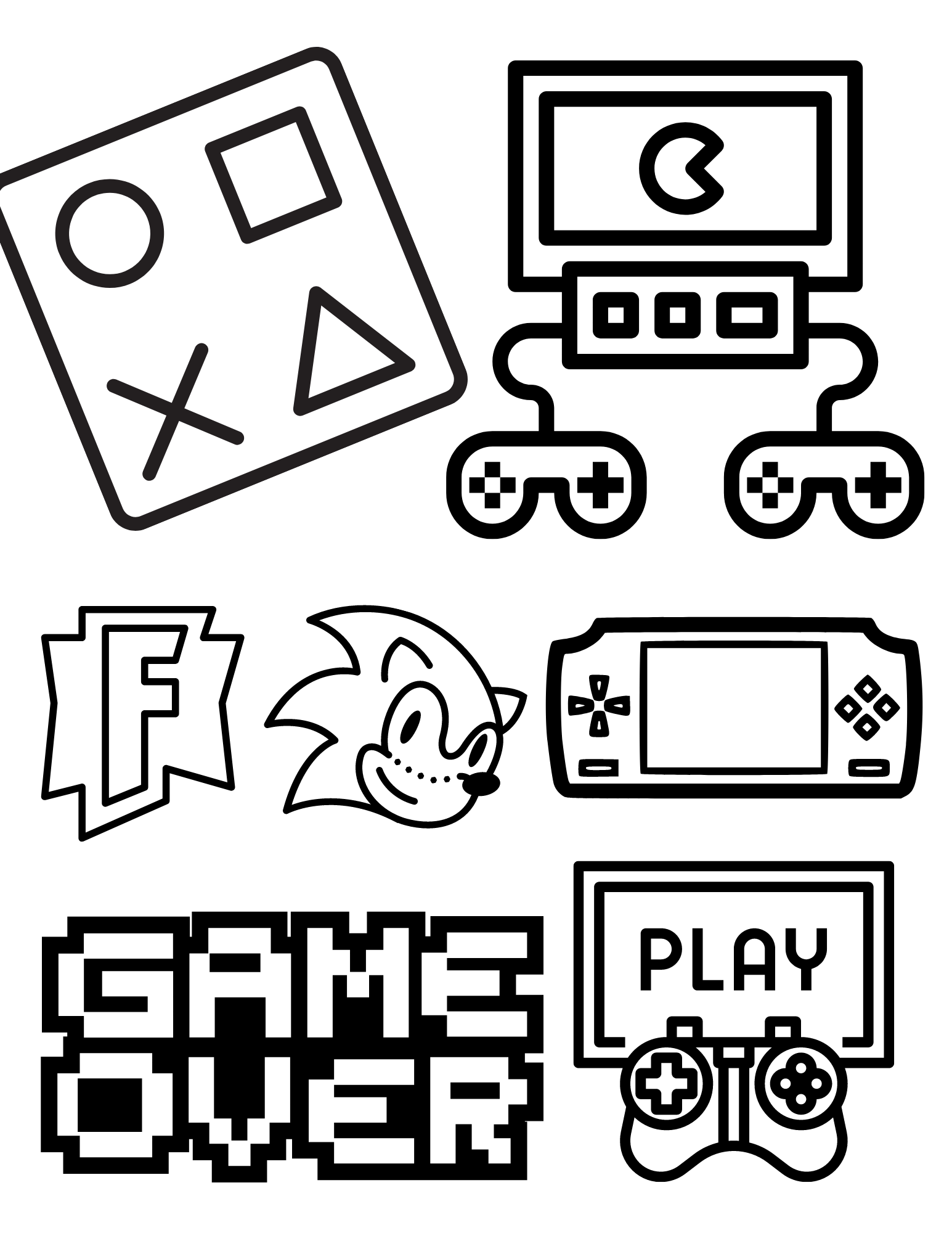 Free gaming coloring pages for your video game fan