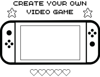 Create your own video game coloring sheet by artwithmissko tpt