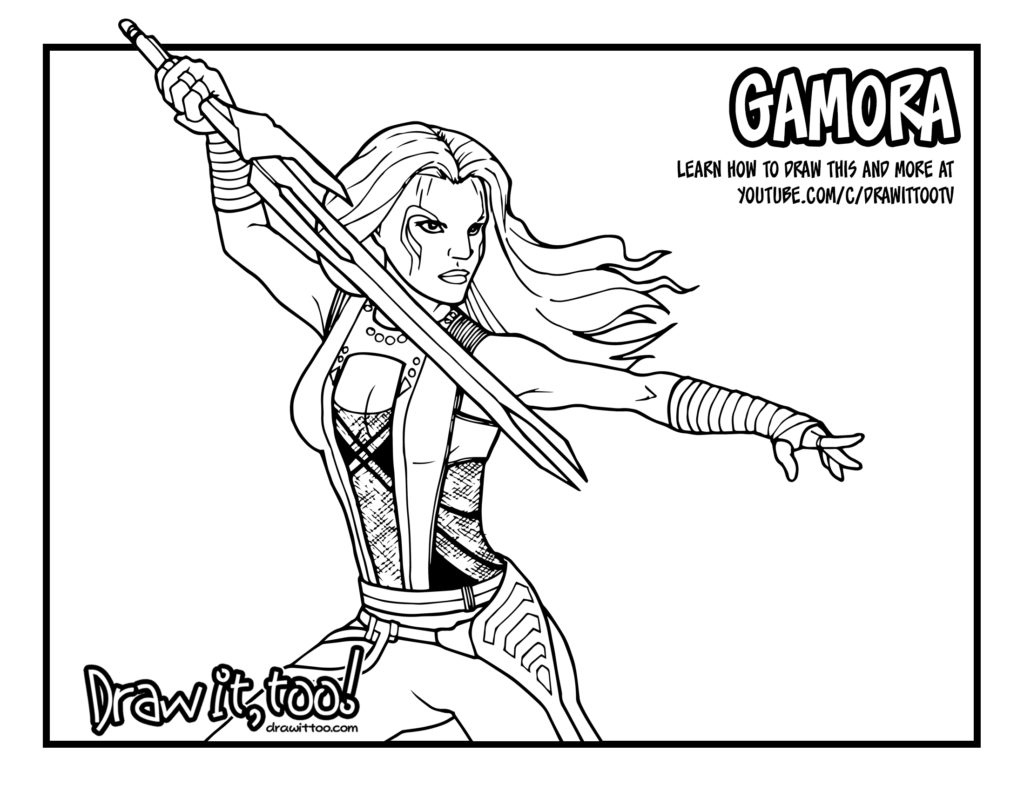 Gamora guardians of the galaxy drawing tutorial