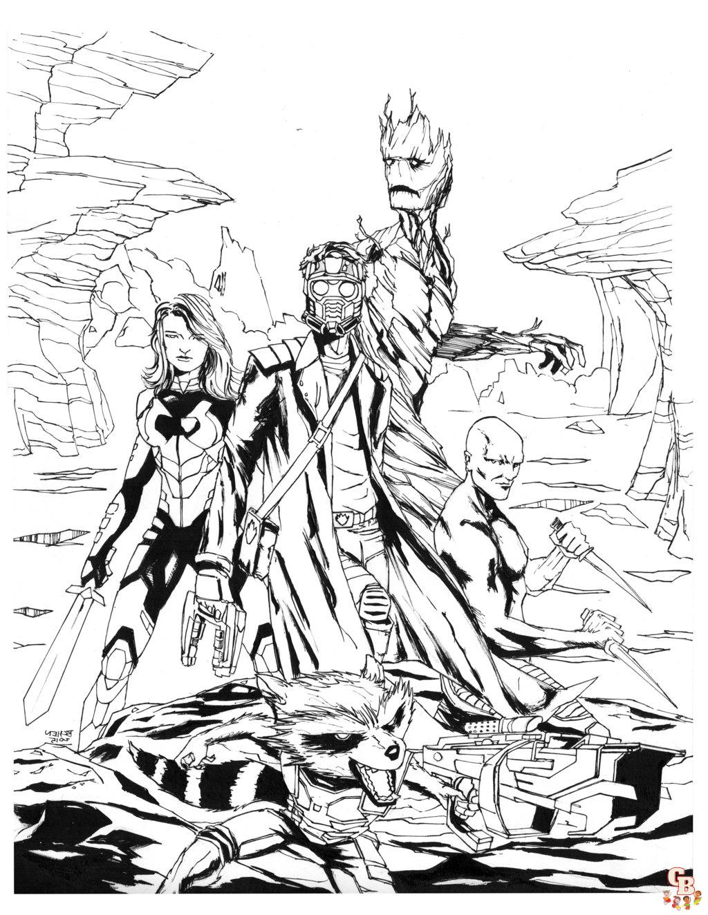 Colorful adventures with guardians of the galaxy coloring pages