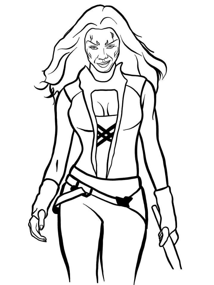 Gamora printable coloring page