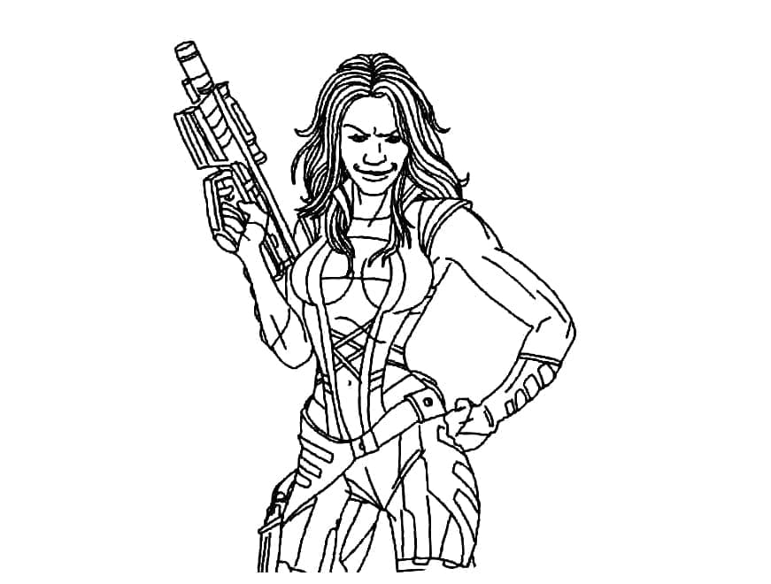 Gamora image coloring page