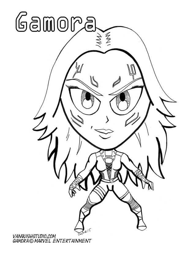 Gamora coloring page vanquish studio