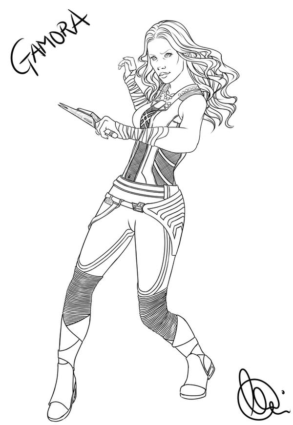 Gamora lineart by daeshagoddess on