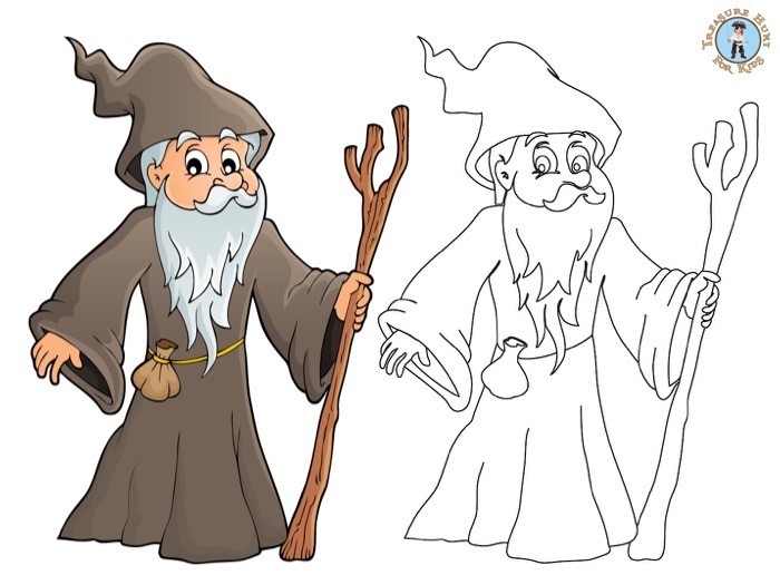 Magician coloring page