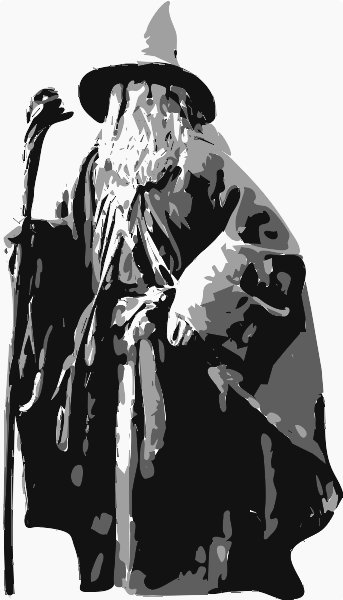 Gandalf stencil in layers