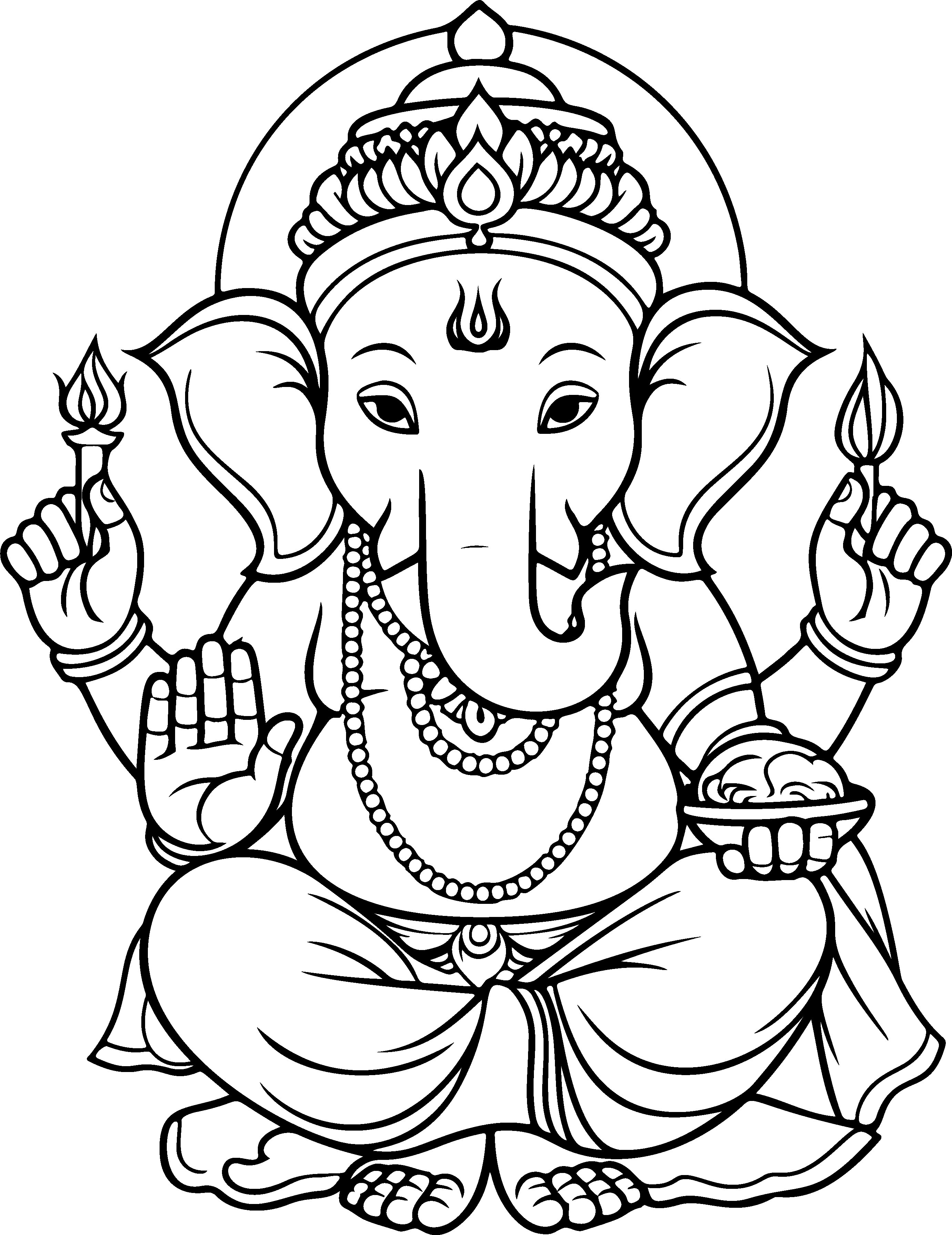 Hindu god ganesha coloring page god ganesha svg diwali svg