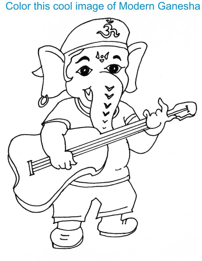 Ganesh chaturthi coloring page for kids