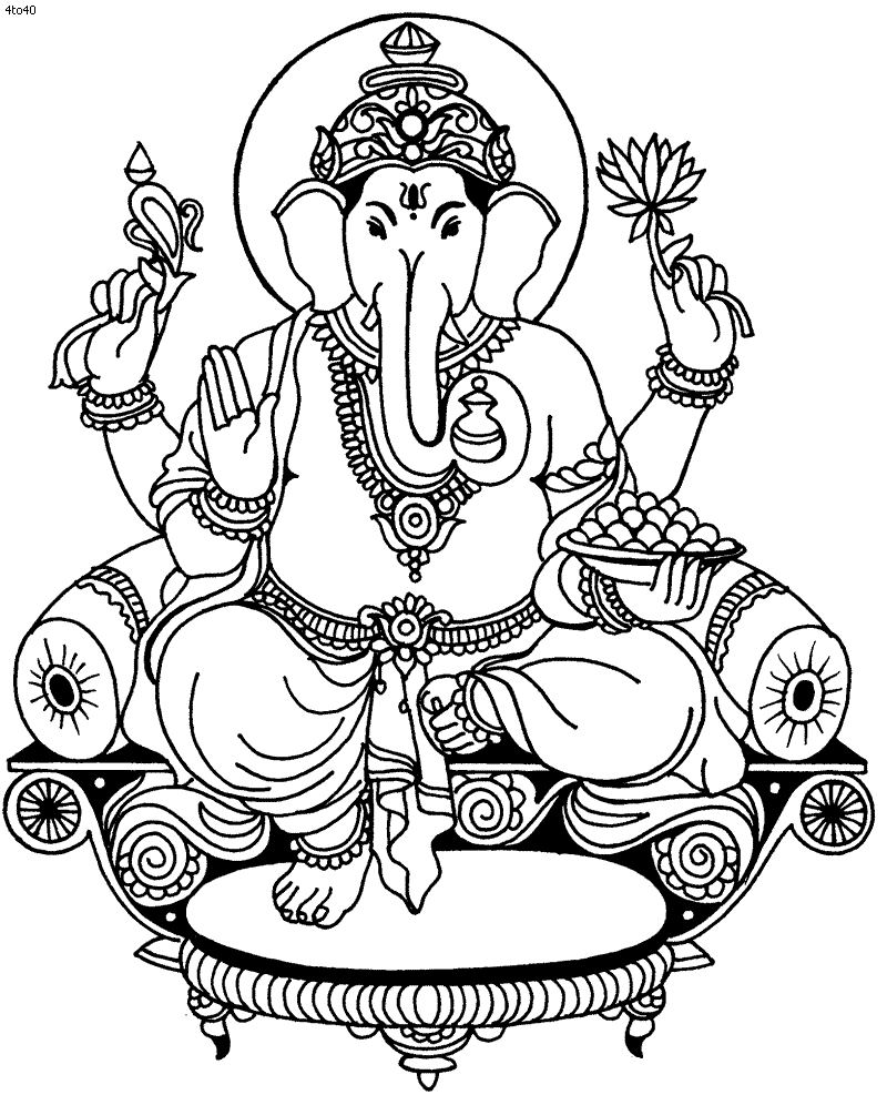 Goddess ganesh clipart elephant colorg page mandala design art colorg pages