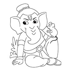 Cute lord ganesha coloring pages for your little one