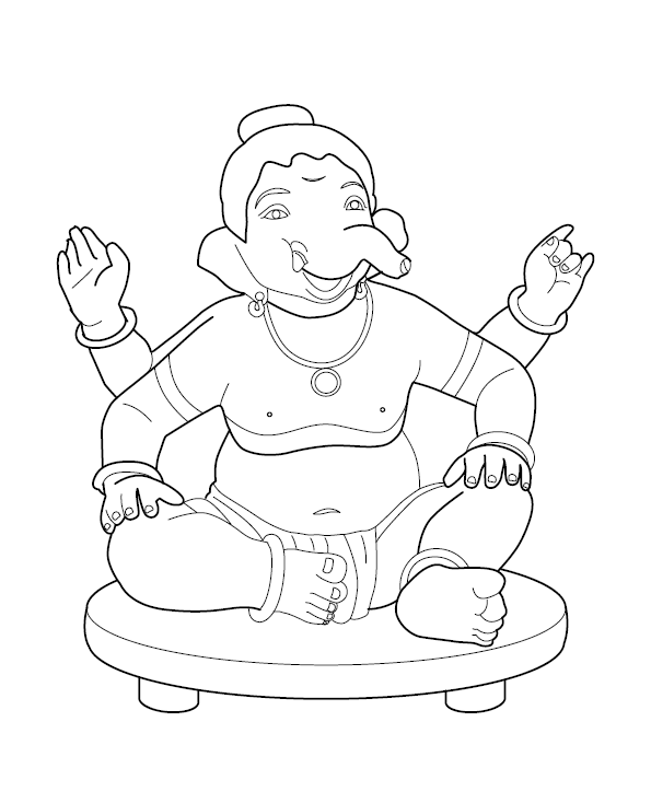 Lord ganesha colouring image free colouring book for children â monkey pen store