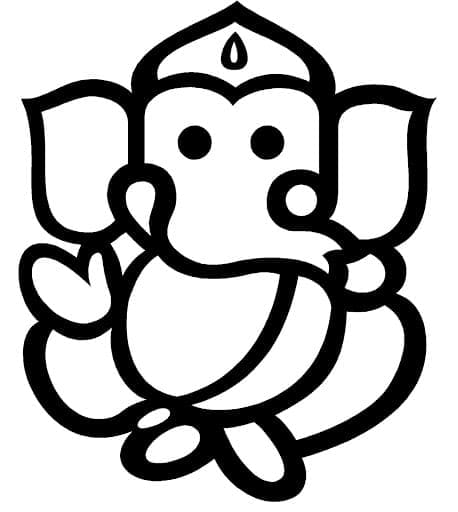 Simple ganesha coloring page