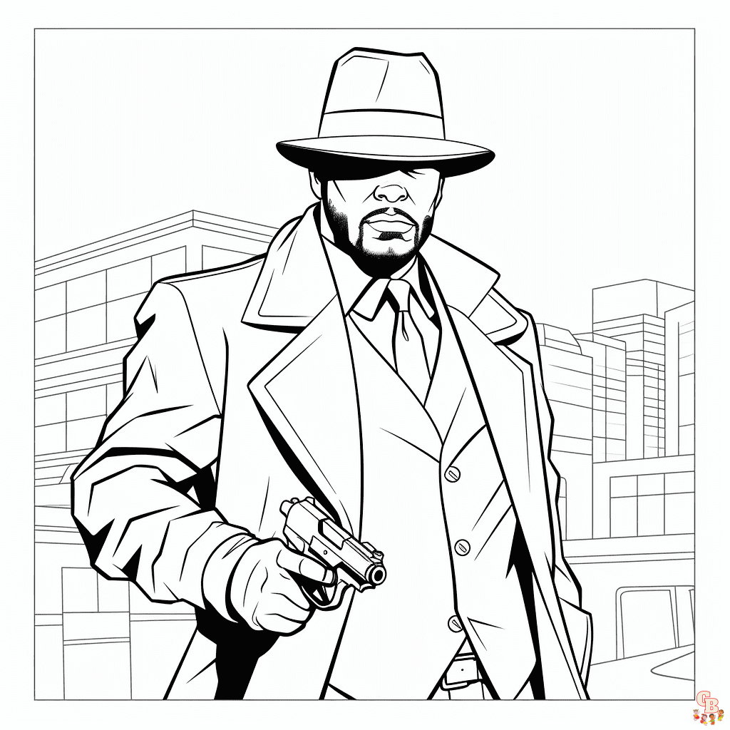 Printable gangster coloring pages free for kids and adults