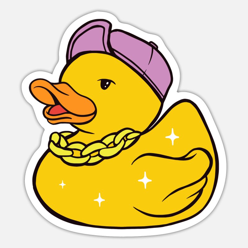 Gangster rubber duck little bandit cool robber sticker