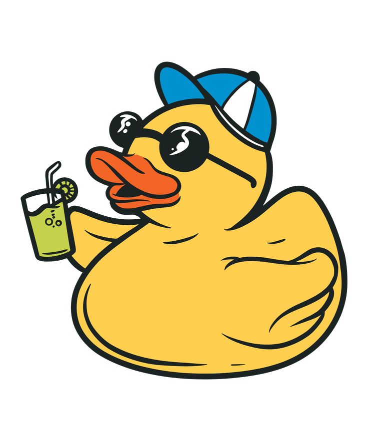 Funny cute party rubber duck gangster design rubber duck sticker funny duck merch gift ideas duck illustration duck drawing duck art