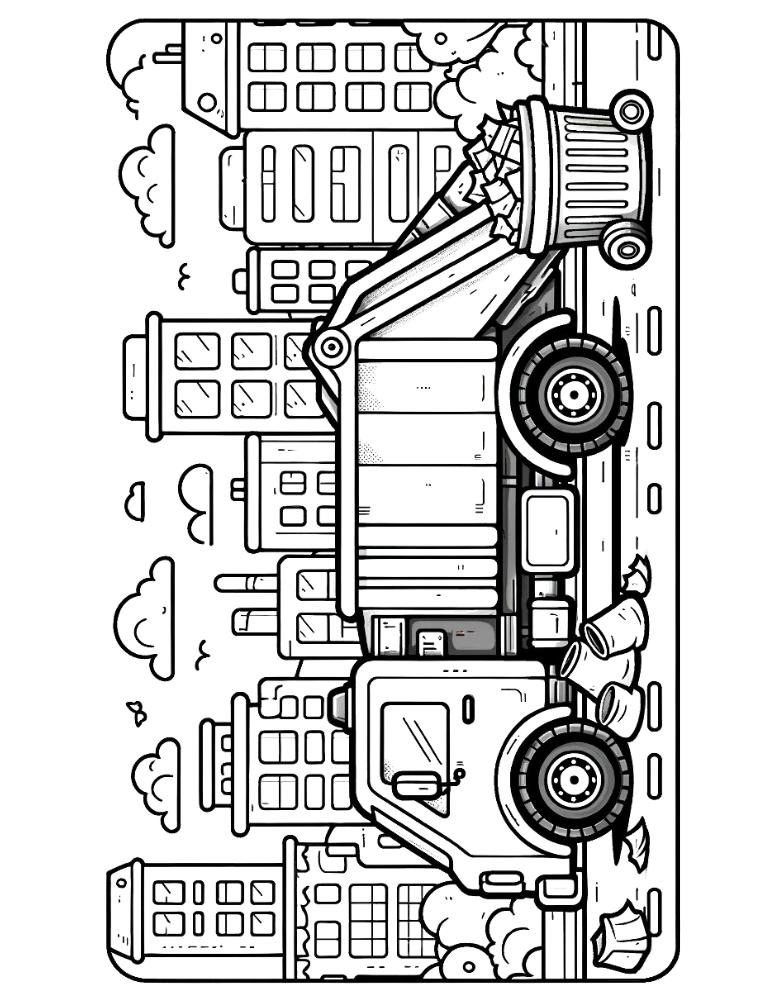 Free garbage truck coloring pages for kids