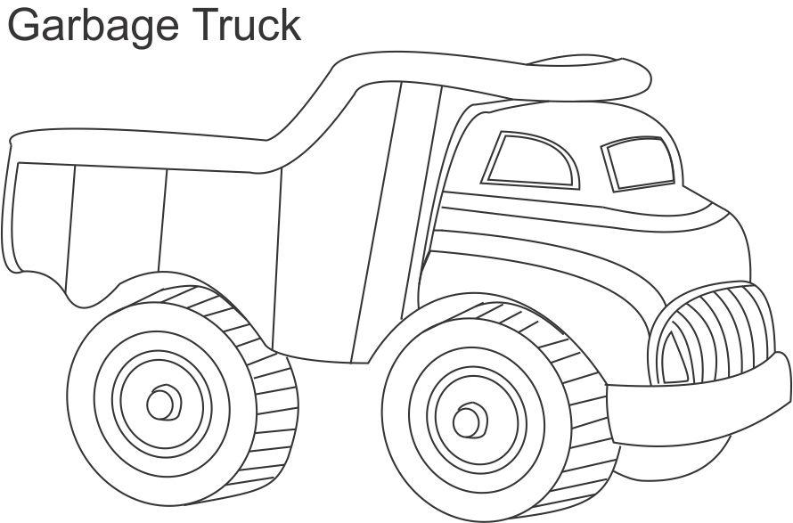 Garbage truck coloring page for kids