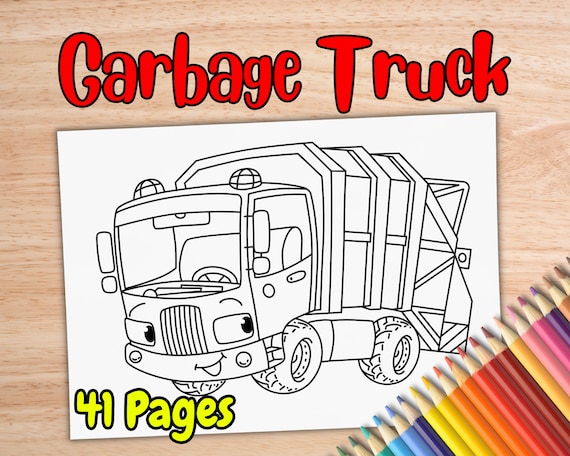 Garbage truck coloring pages for kids ages